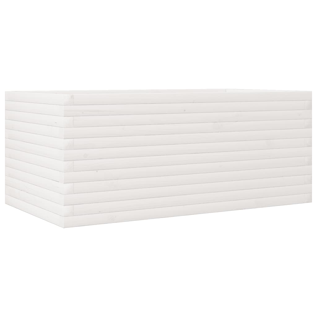 Vrtna sadilica bijela 110x60x45,5 cm od masivne borovine