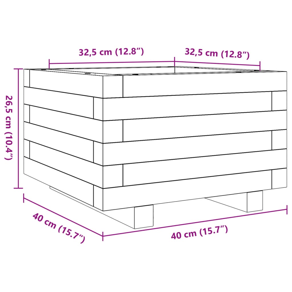 Vrtna sadilica 40x40x26,5 cm od impregnirane borovine