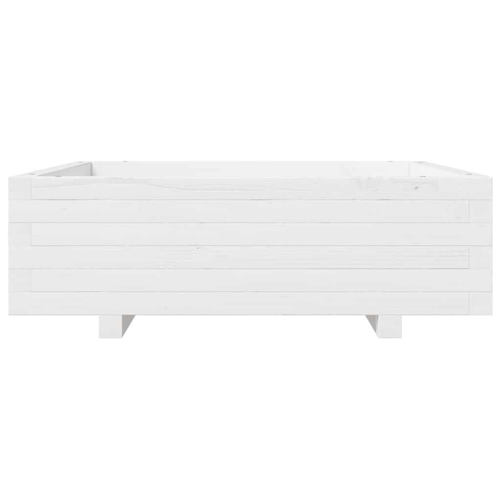 Vrtna sadilica bijela 80 x 80 x 26,5 cm od masivne borovine