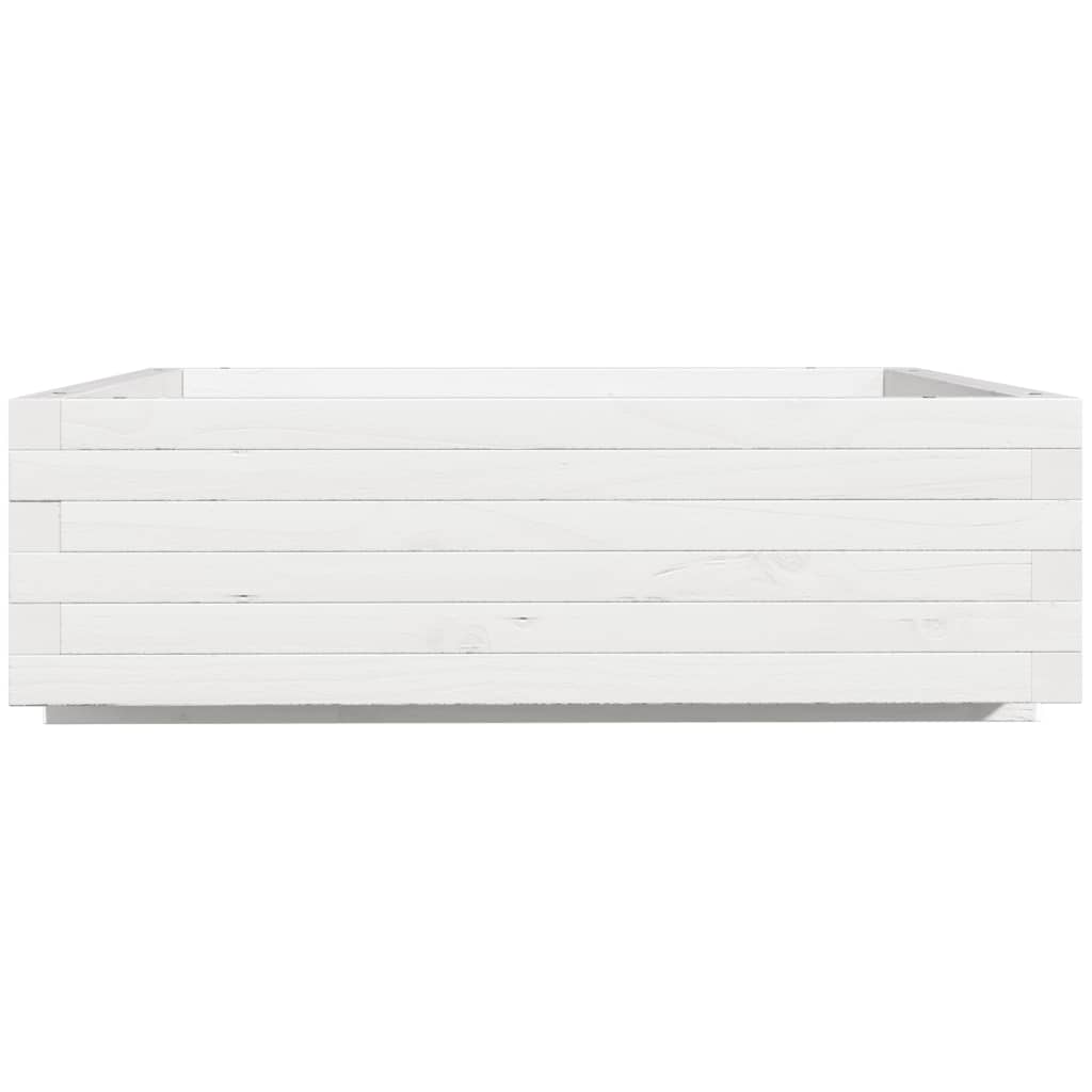 Vrtna sadilica bijela 80 x 80 x 26,5 cm od masivne borovine