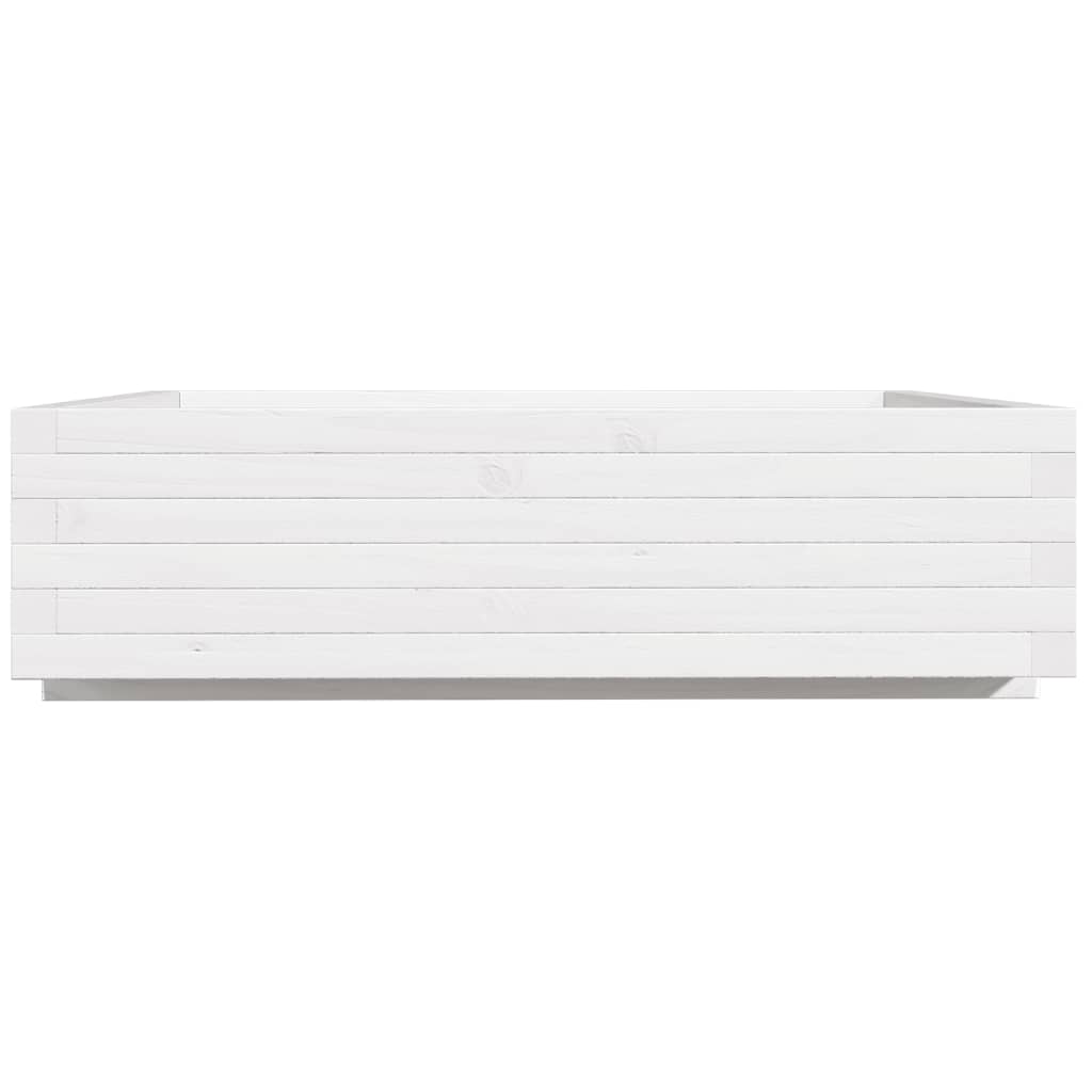 Vrtna sadilica bijela 90x90x26,5 cm od masivne borovine