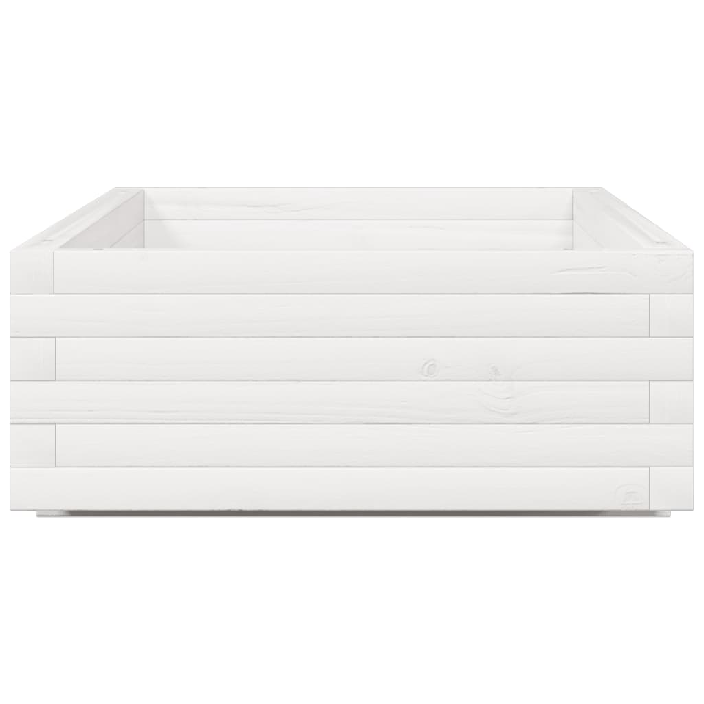 Vrtna sadilica bijela 110x60x26,5 cm od masivne borovine