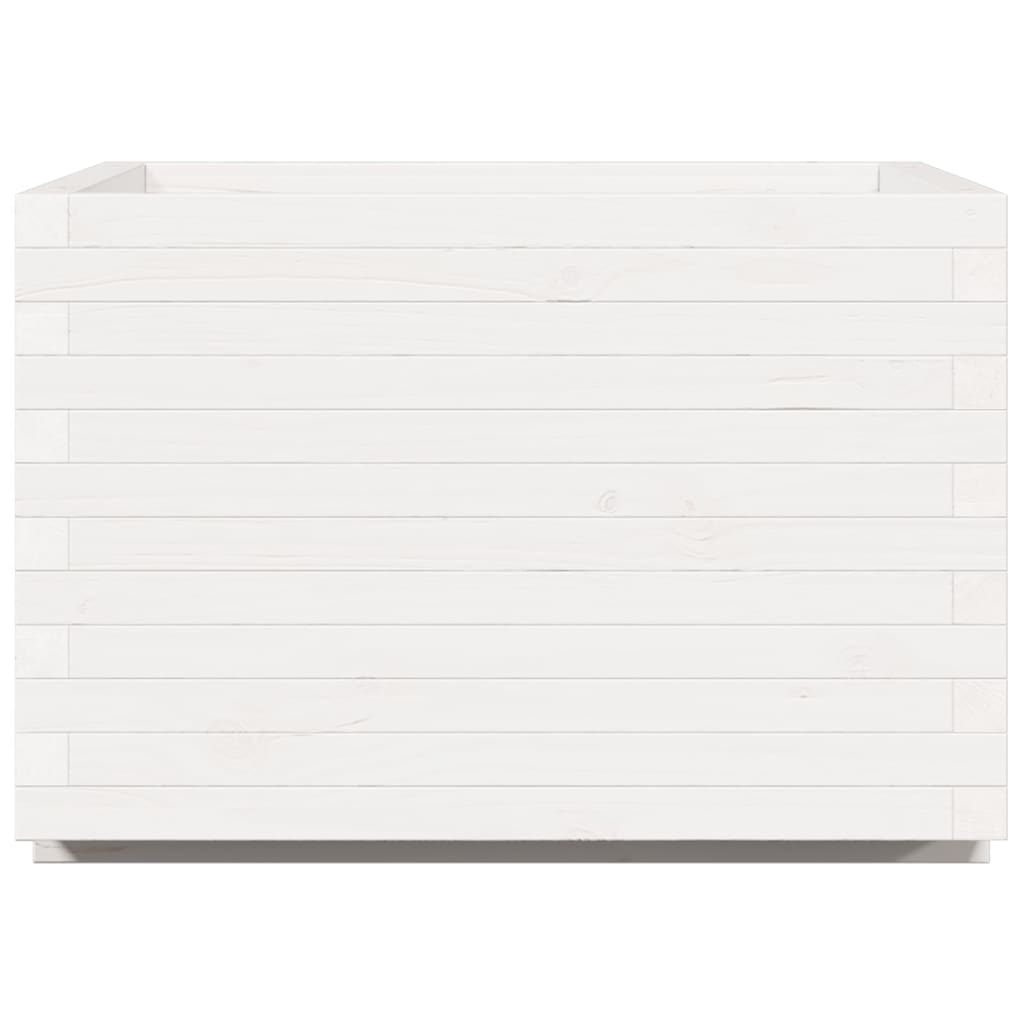 Vrtna sadilica bijela 70x70x49,5 cm od masivne borovine