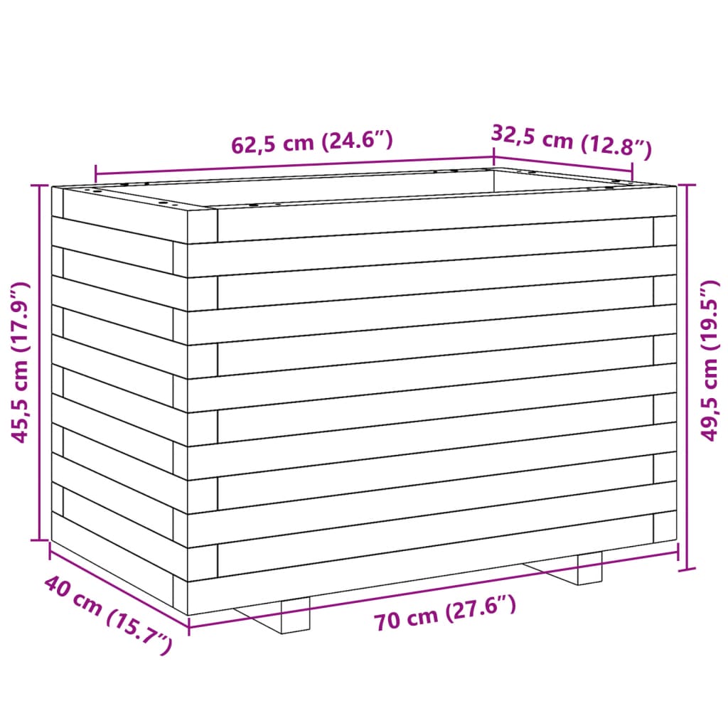 Vrtna sadilica 70x40x49,5 cm od impregnirane borovine