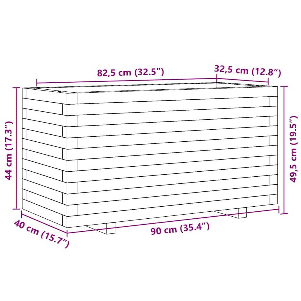 Vrtna sadilica 90x40x49,5 cm od impregnirane borovine