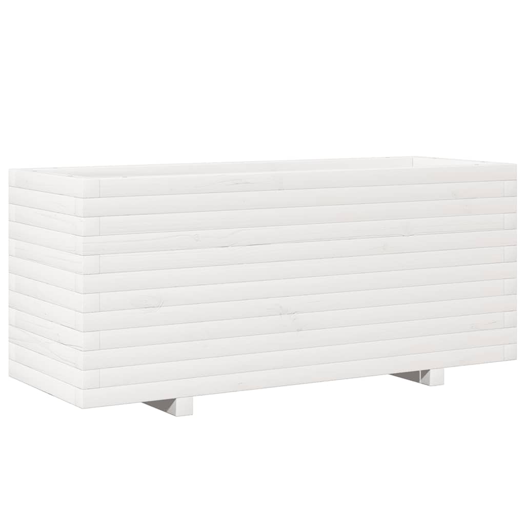 Vrtna sadilica bijela 110x40x49,5 cm od masivne borovine