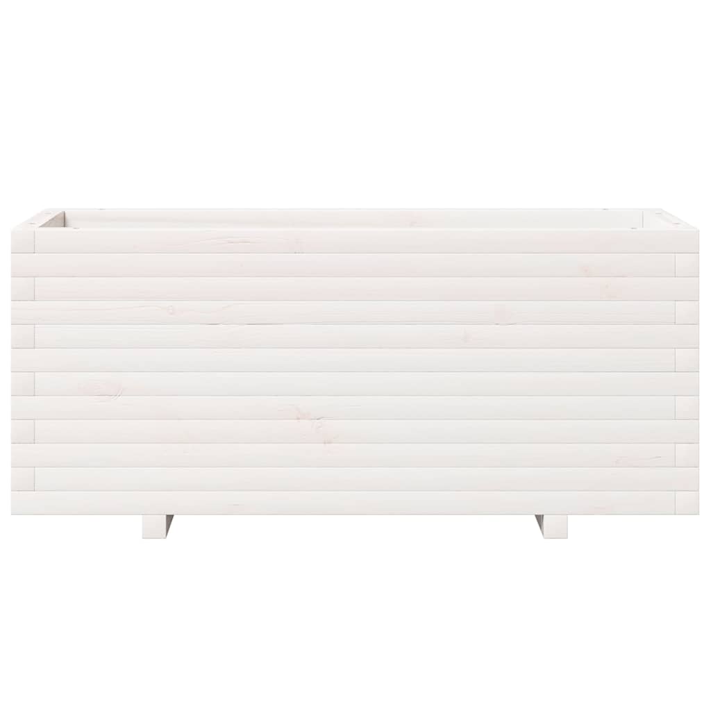 Vrtna sadilica bijela 110x40x49,5 cm od masivne borovine