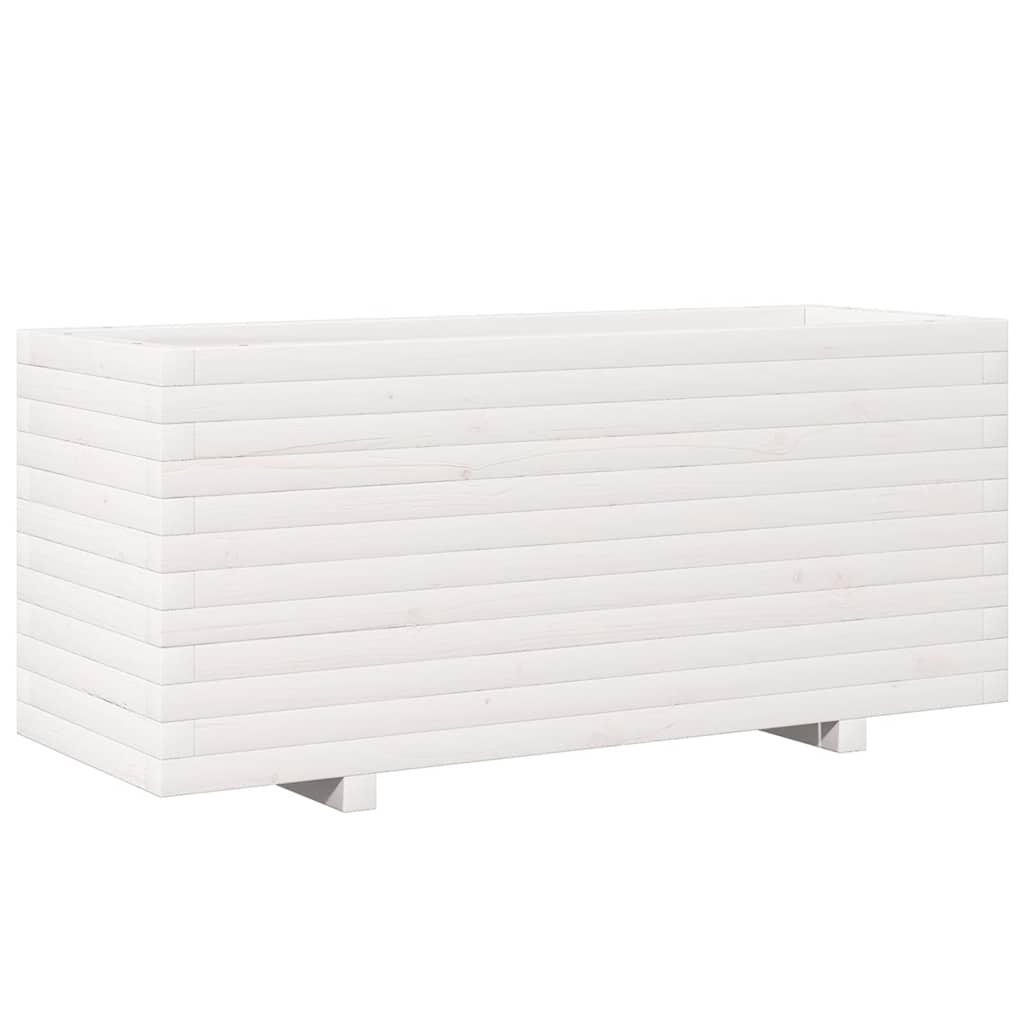 Vrtna sadilica bijela 110x40x49,5 cm od masivne borovine
