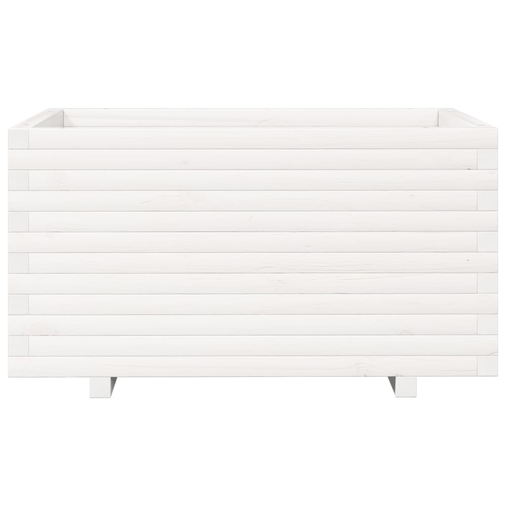 Vrtna sadilica bijela 90x60x49,5 cm od masivne borovine