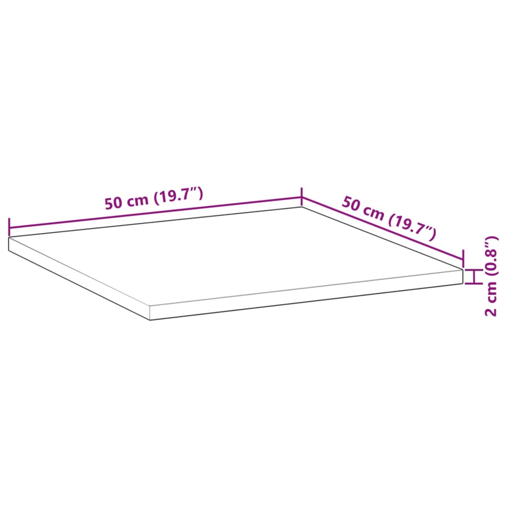 Stolna ploča četvrtasta 50 x 50 x 2 cm od masivnog drva bagrema