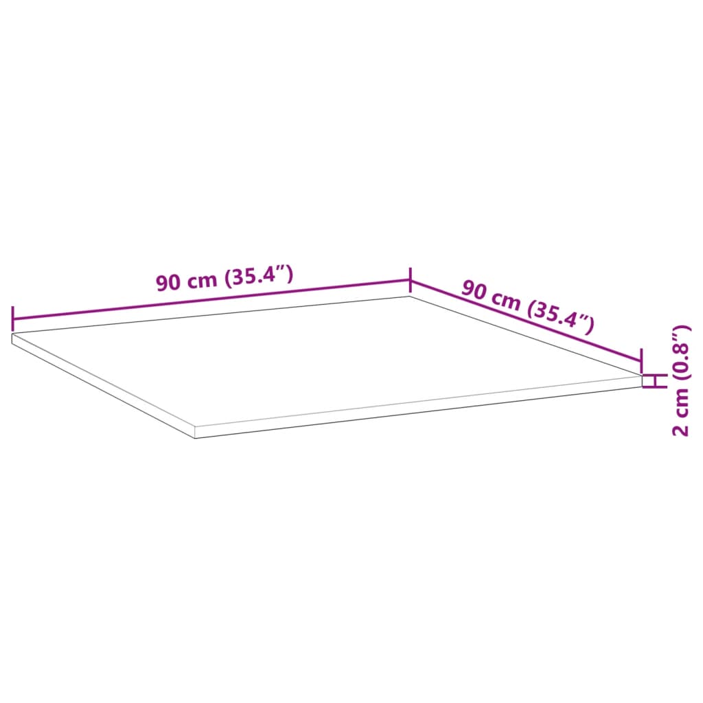 Stolna ploča četvrtasta 90x90x2 cm od masivnog drva bagrema