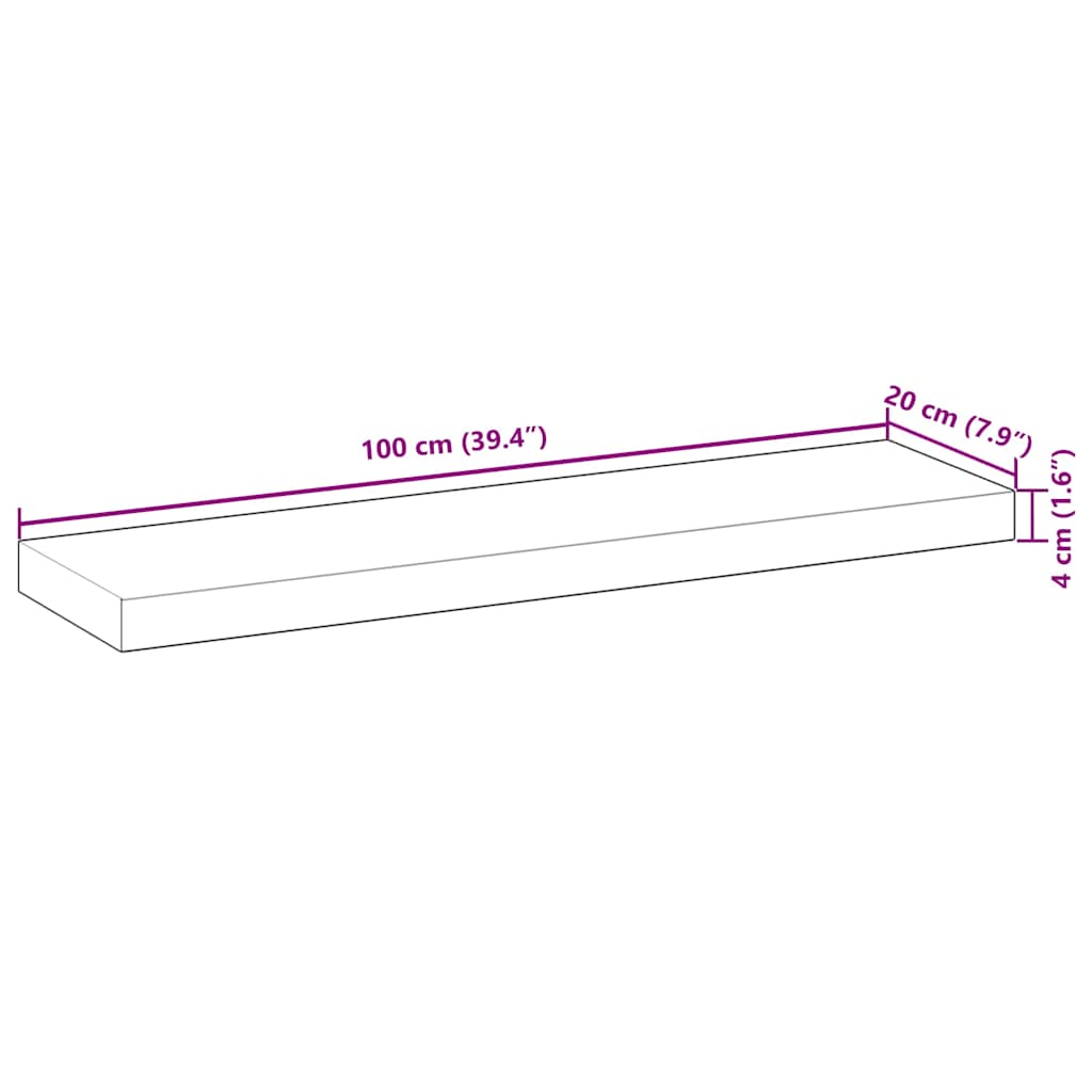 Stolna ploča 100x20x4 cm pravokutna od masivnog drva bagrema