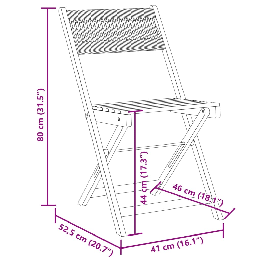 3-dijelni bistro set od polipropilen i masivnog drva bež