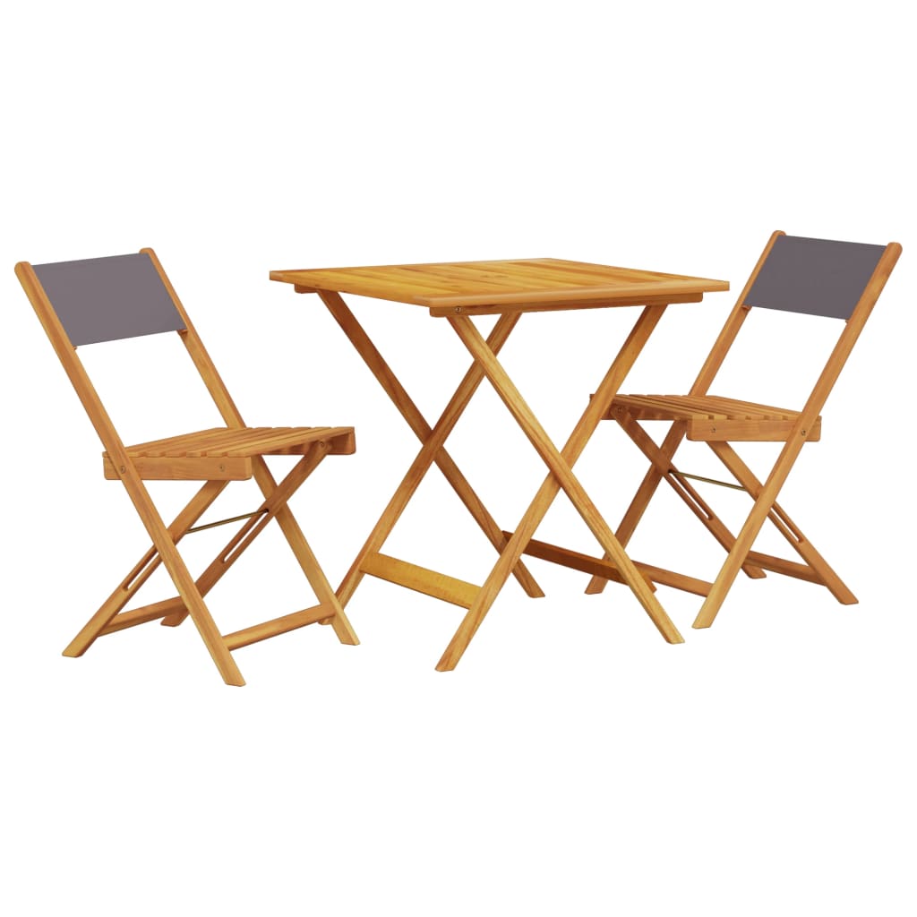 3-dijelni bistro set od tkanine i masivnog drva antracit
