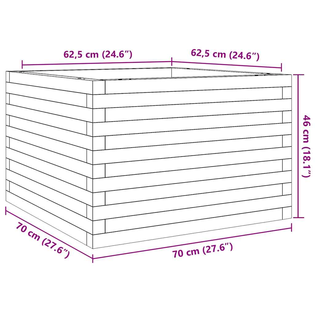 Vrtna sadilica 70x70x46 cm od masivnog drva duglazije