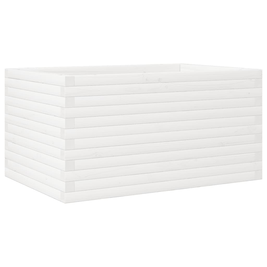 Vrtna sadilica bijela 90x60x46 cm od masivne borovine