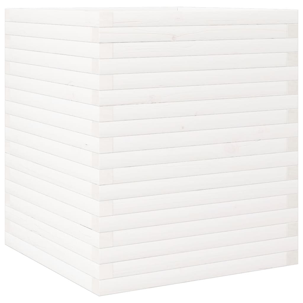 Vrtna sadilica bijela 60x60x68,5 cm od masivne borovine