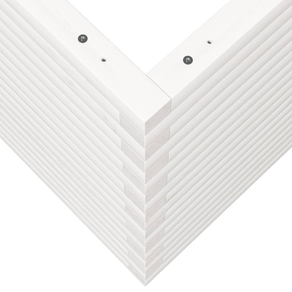 Vrtna sadilica bijela 60x60x68,5 cm od masivne borovine