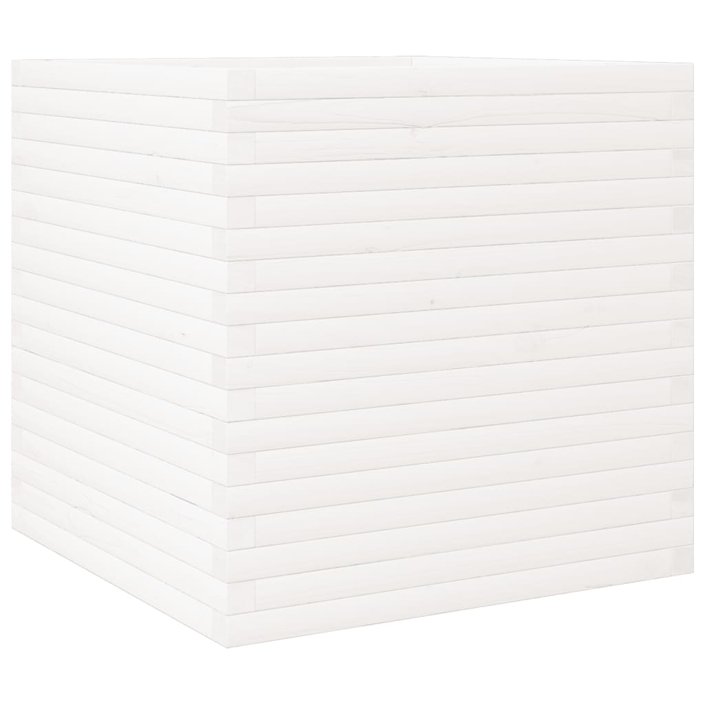 Vrtna sadilica bijela 70x70x68,5 cm od masivne borovine