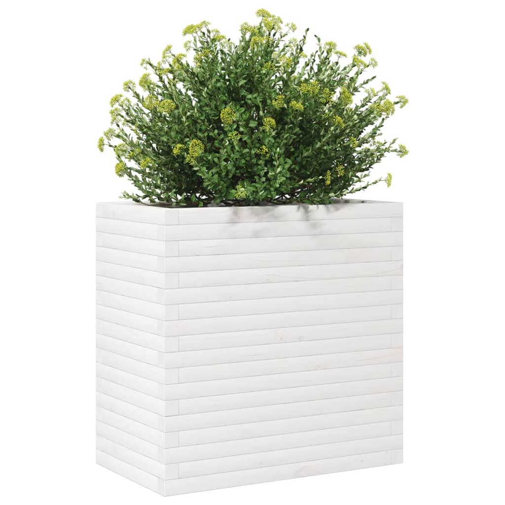 Vrtna sadilica bijela 70x40x68,5 cm od masivne borovine