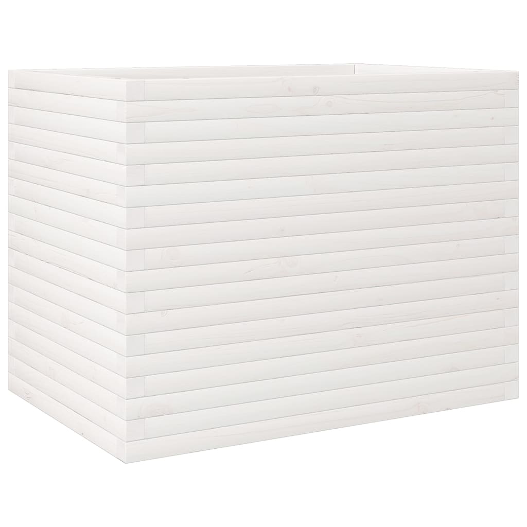 Vrtna sadilica bijela 90x60x68,5 cm od masivne borovine