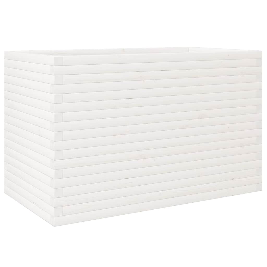 Vrtna sadilica bijela 110x60x68,5 cm od masivne borovine