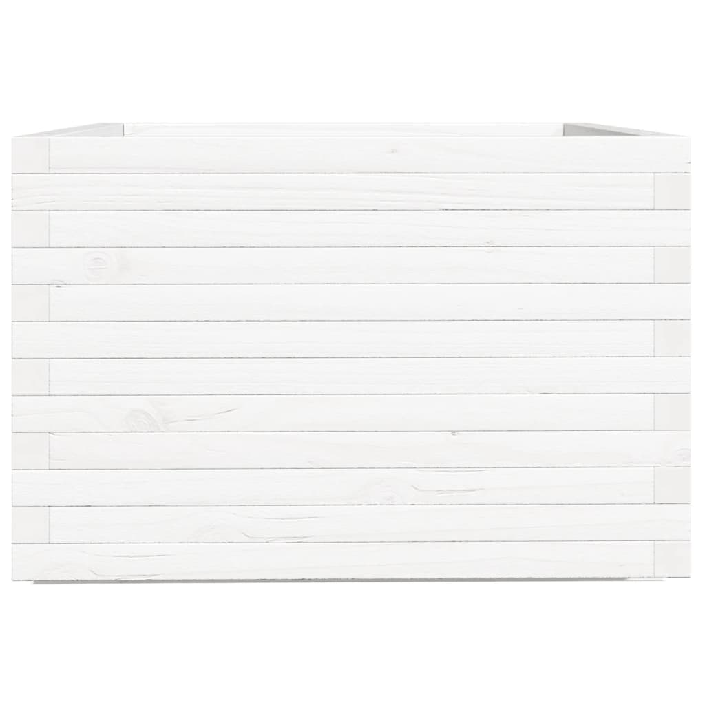 Vrtna sadilica bijela 70x70x49,5 cm od masivne borovine