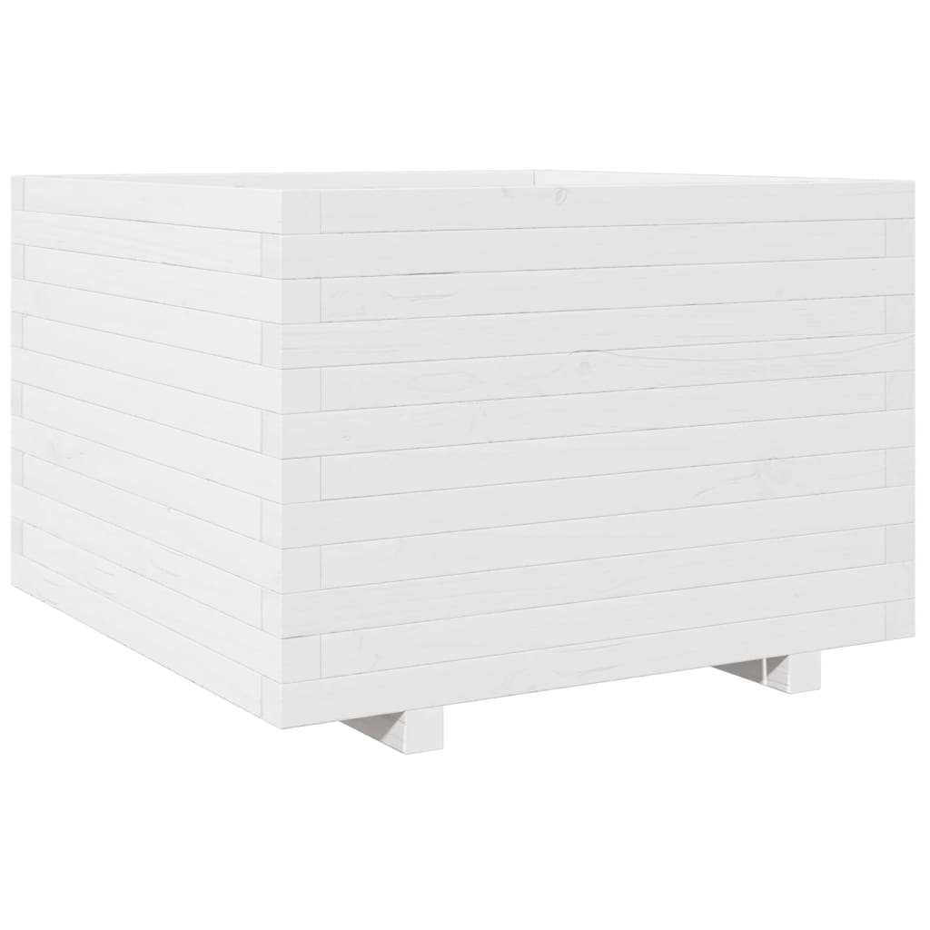 Vrtna sadilica bijela 70x70x49,5 cm od masivne borovine