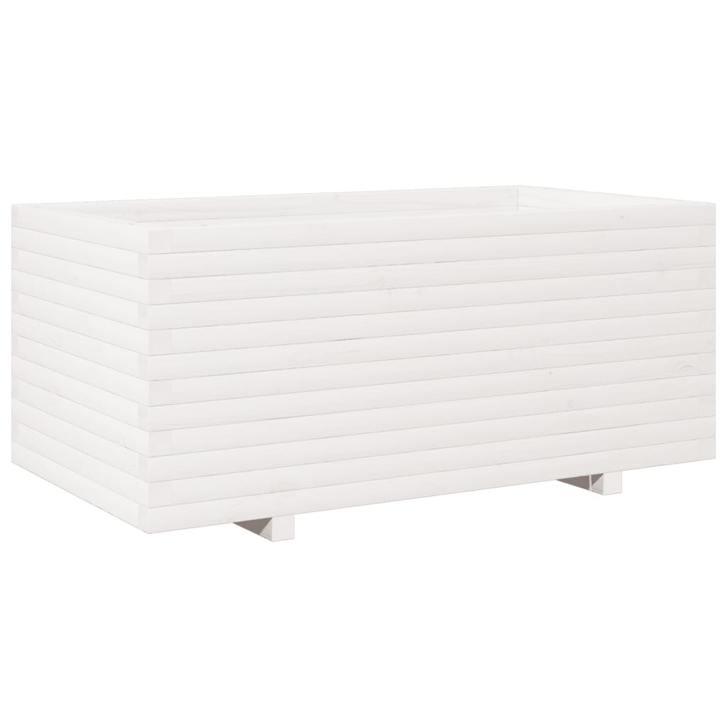 Vrtna sadilica bijela 110x60x49,5 cm od masivne borovine