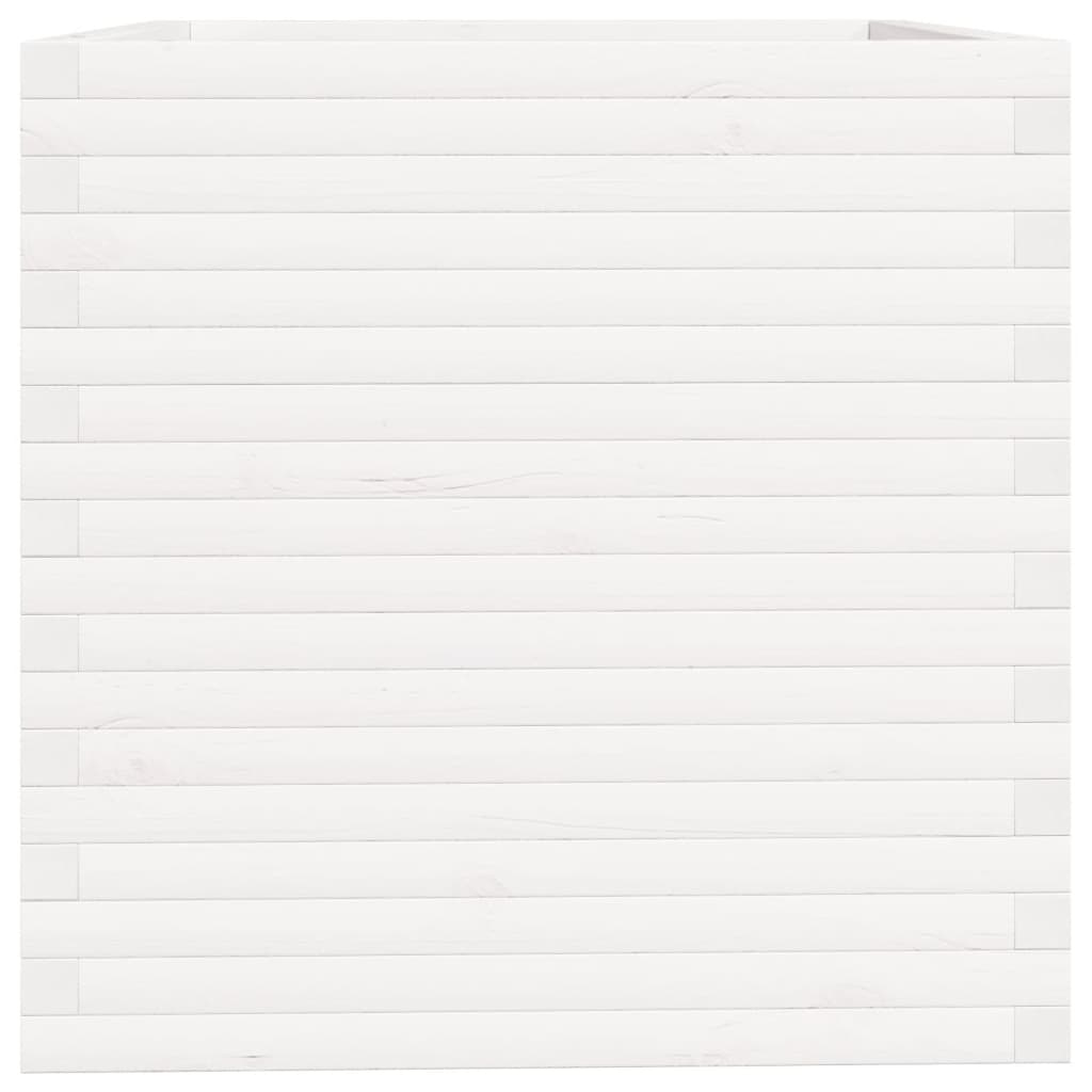 Vrtna sadilica bijela 70x70x72,5 cm od masivne borovine