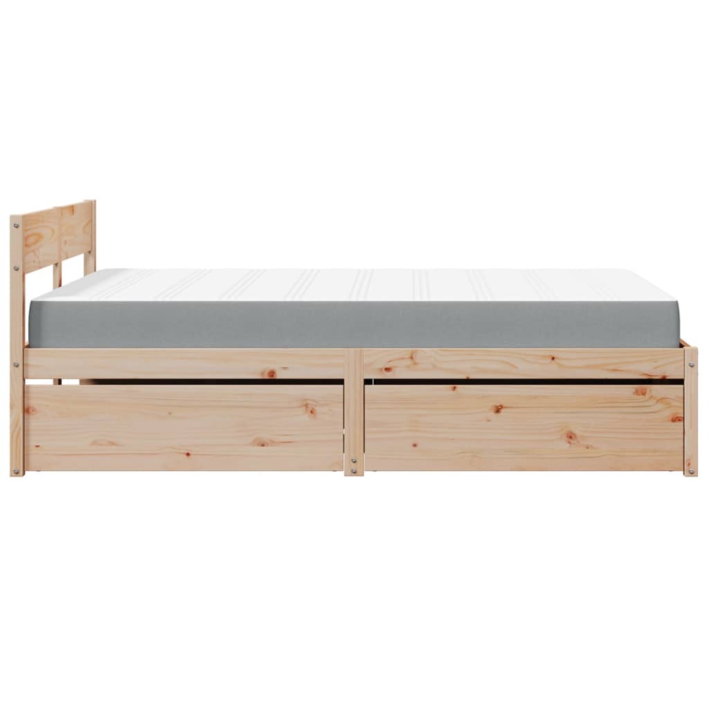 Krevet s ladicama i madracem 120 x 190 cm od masivne borovine