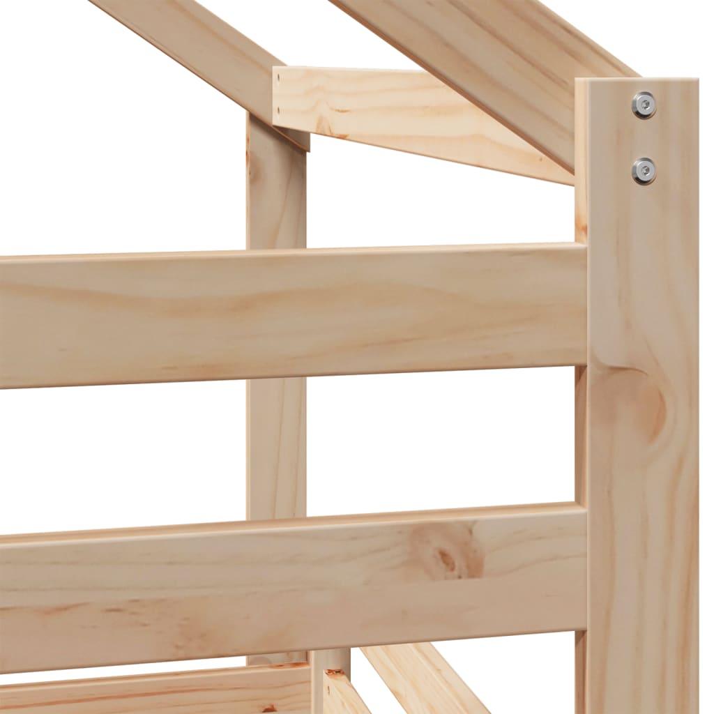 Krevet na kat s krovom 90 x 190 cm od masivne borovine
