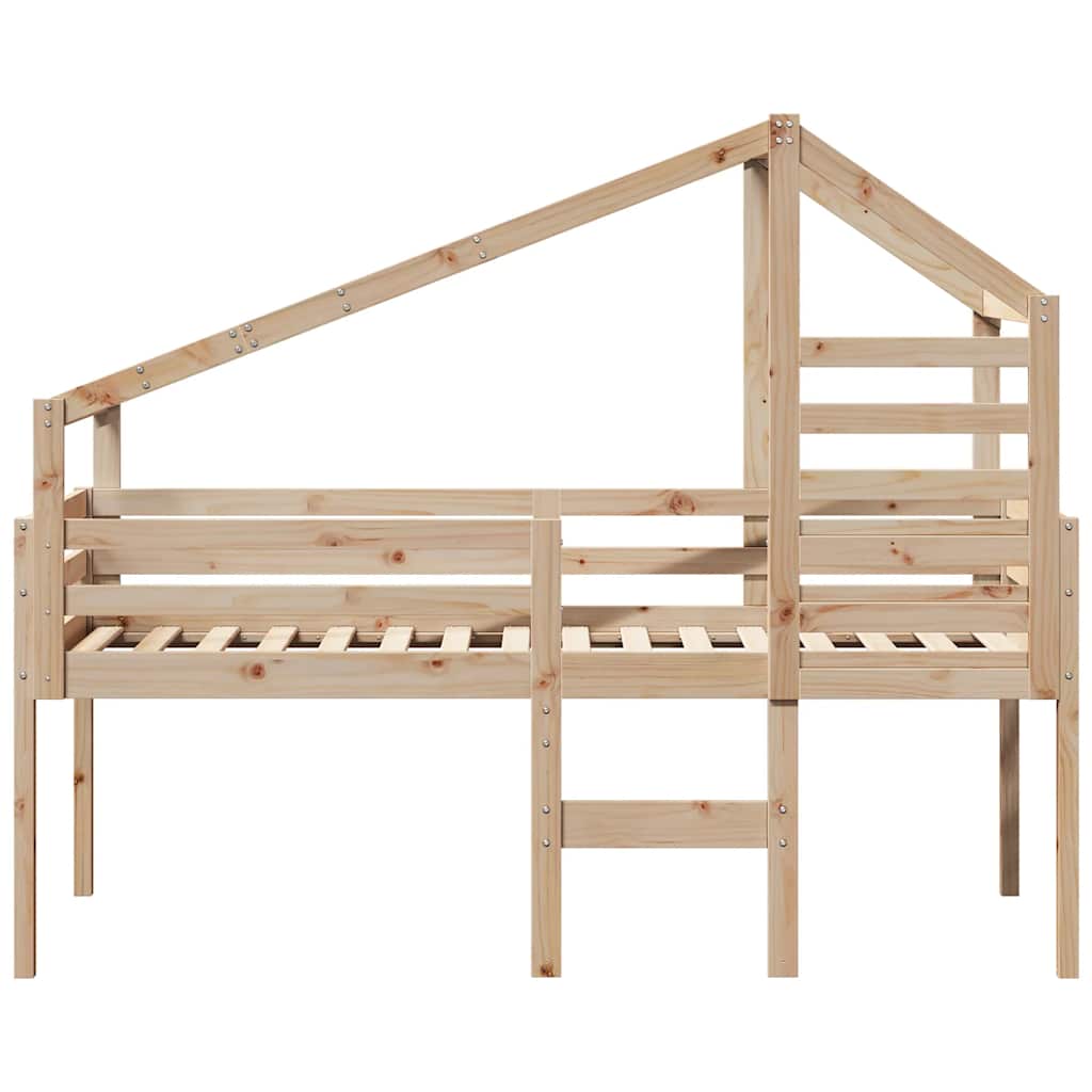 Visoki krevet s krovom 75 x 190 cm od masivne borovine