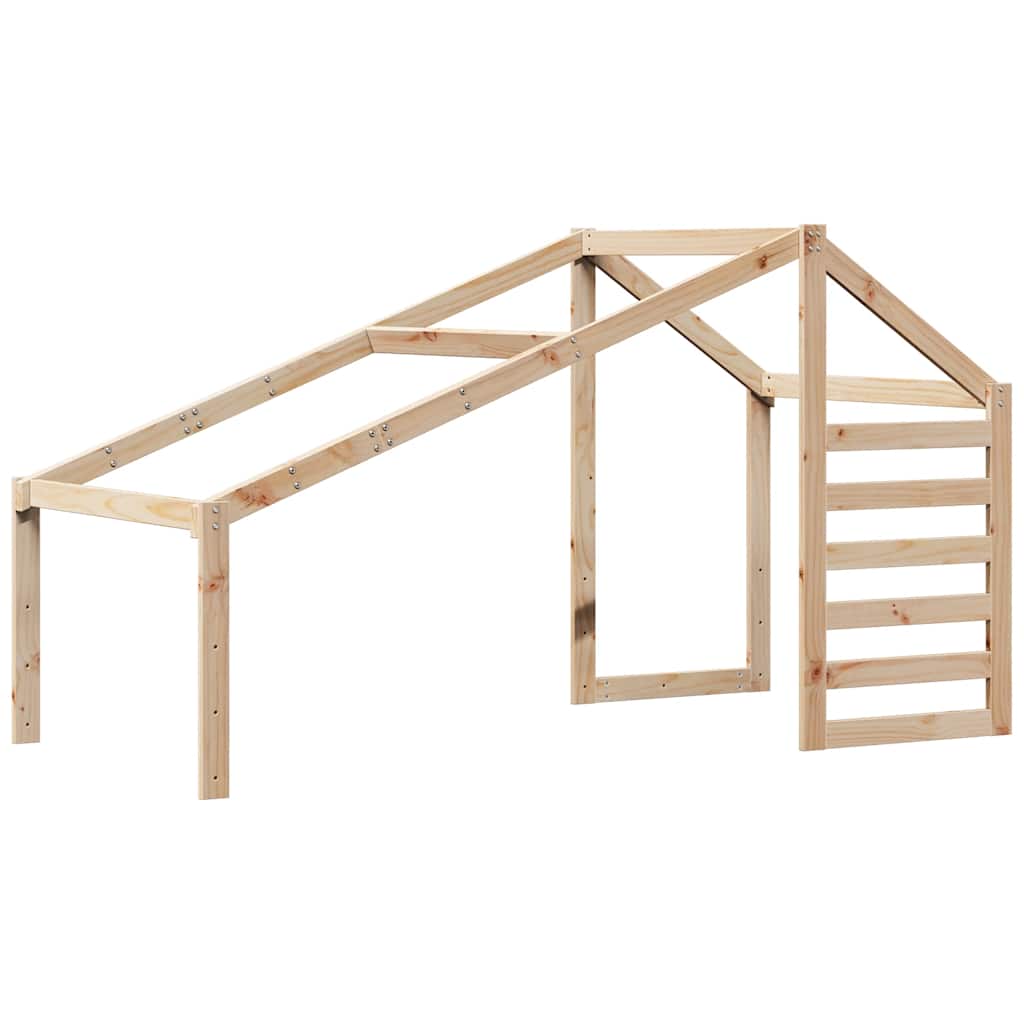Visoki krevet s krovom 75 x 190 cm od masivne borovine