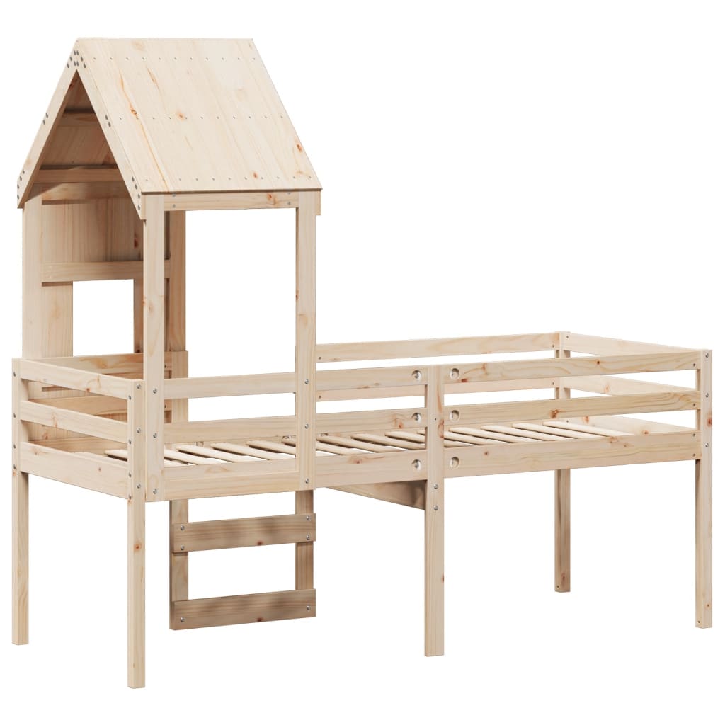 Visoki krevet s krovom 80 x 200 cm od masivne borovine