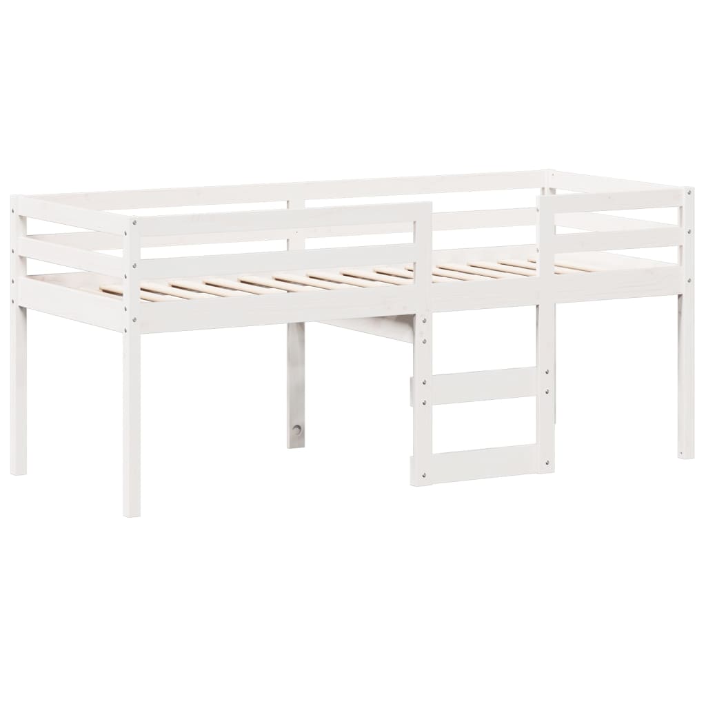 Visoki krevet s krovom bijeli 80 x 200 cm od masivne borovine