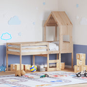 Visoki krevet s krovom 90 x 190 cm od masivne borovine