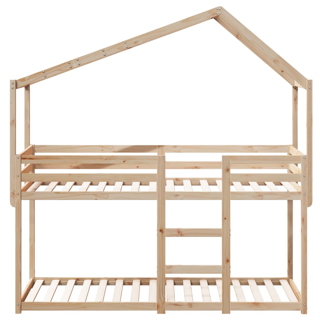 Krevet na kat s krovom voštano 75x190 cm masivna borovina