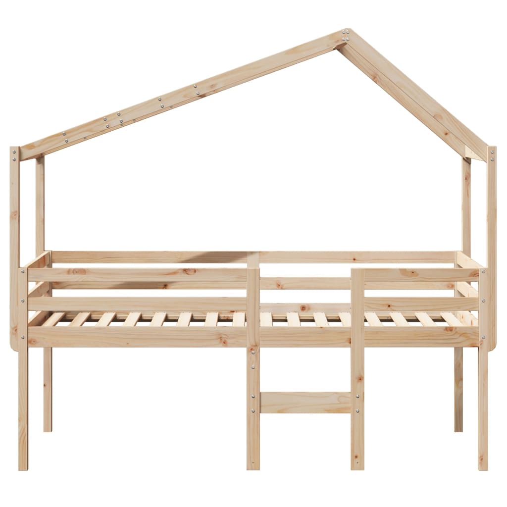 Visoki krevet s krovom 90 x 200 cm od masivne borovine