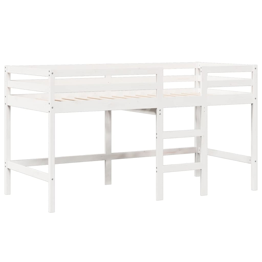 Visoki krevet s krovom bijeli 75 x 190 cm od masivne borovine