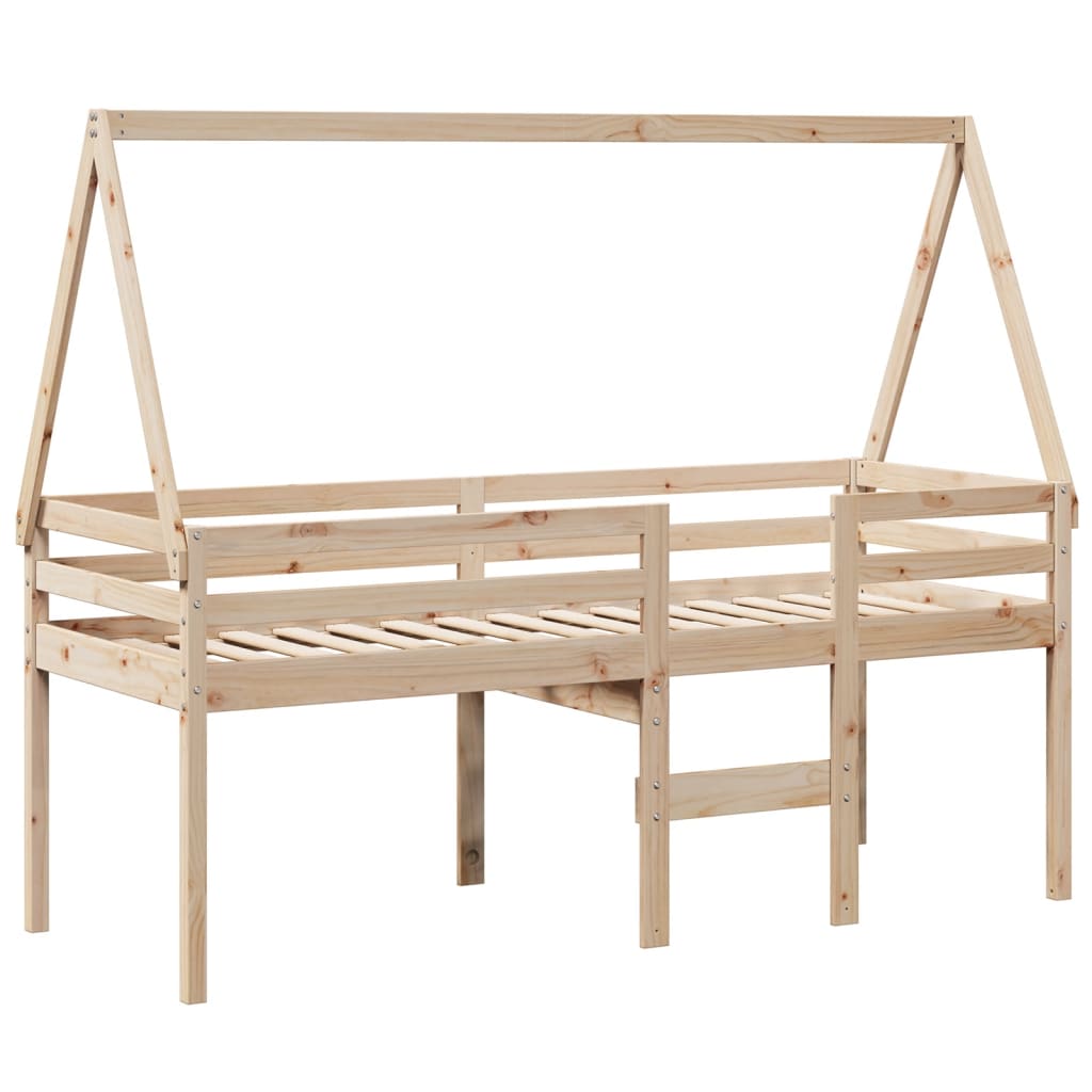 Visoki krevet s krovom 75 x 190 cm od masivne borovine