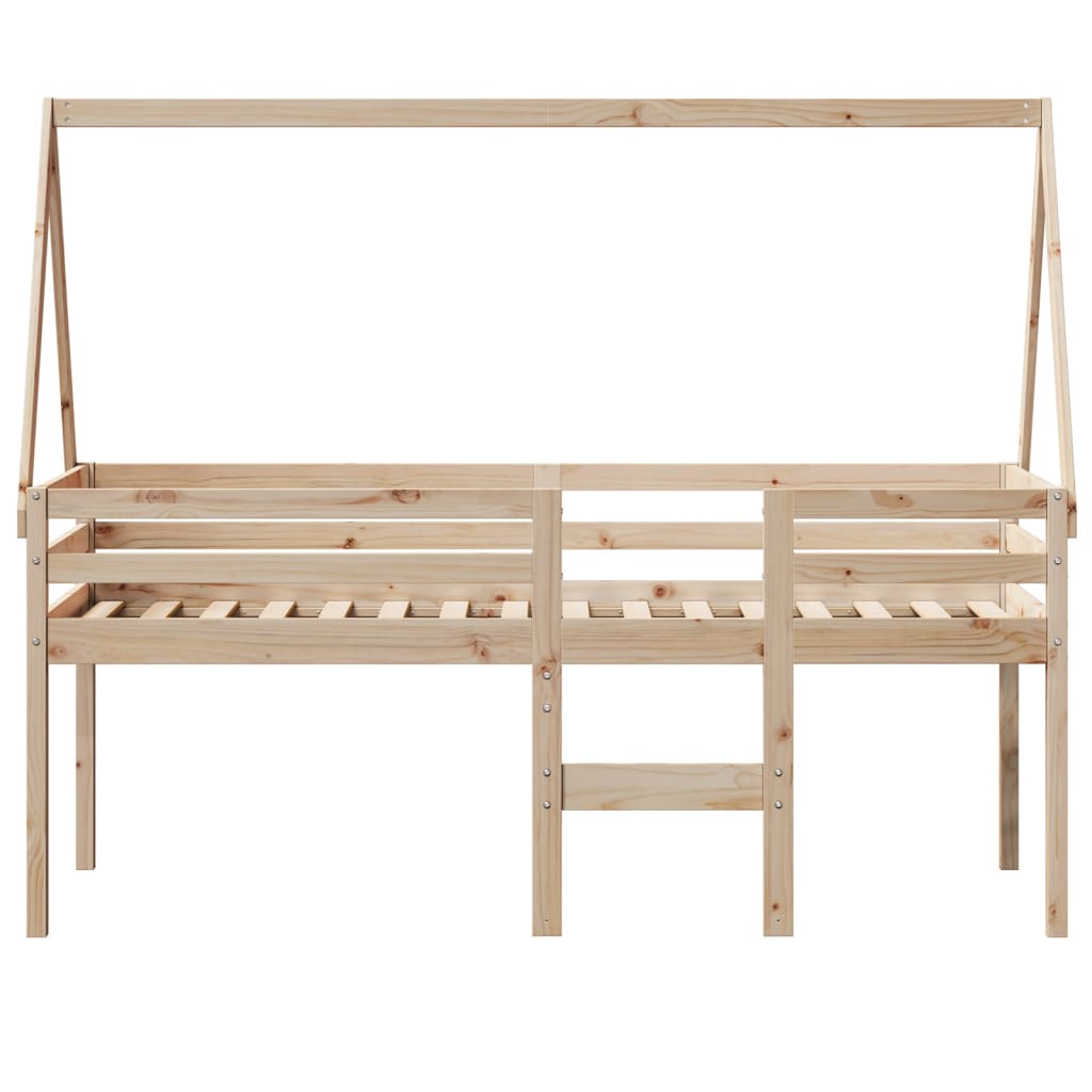 Visoki krevet s krovom 75 x 190 cm od masivne borovine