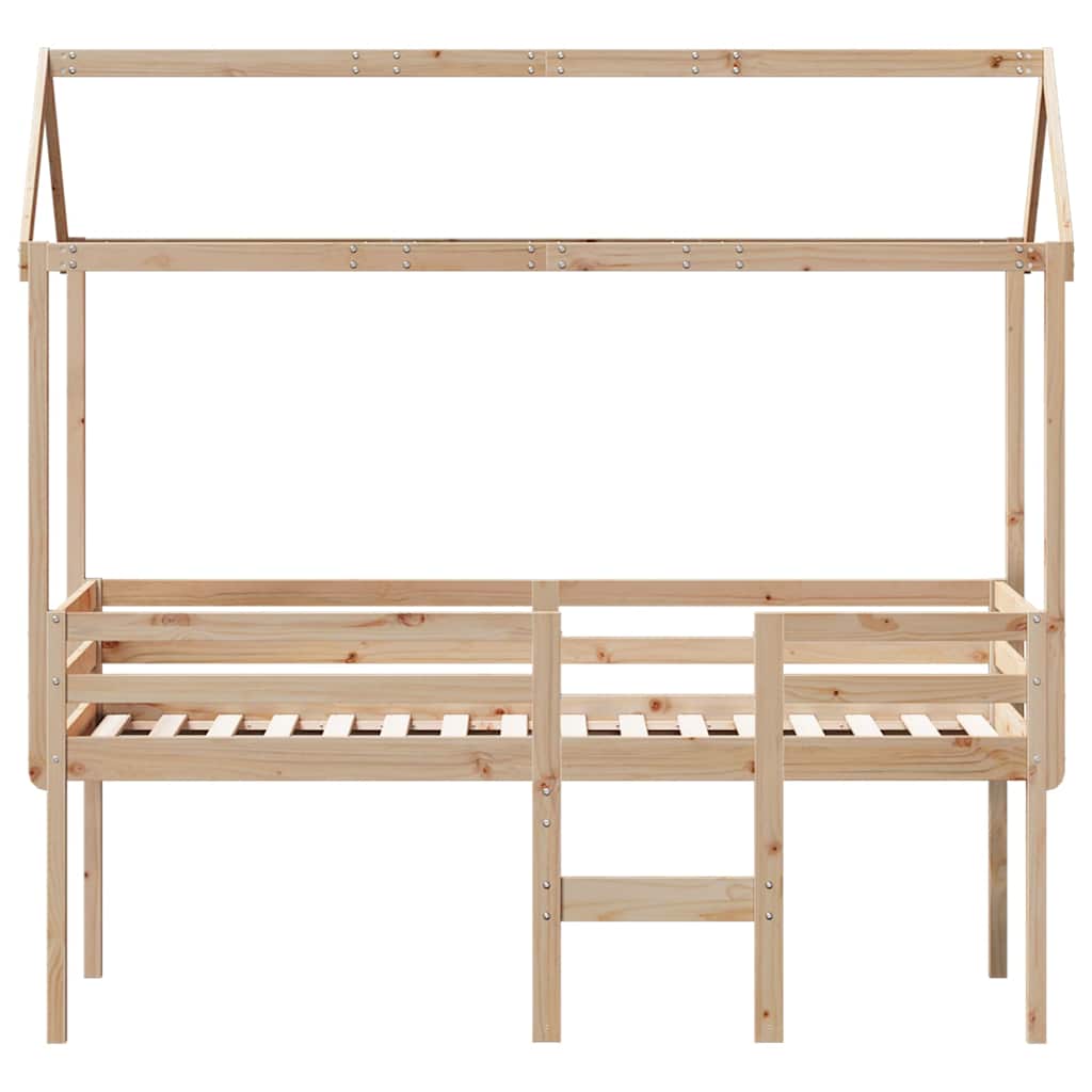Visoki krevet s krovom 90 x 200 cm od masivne borovine