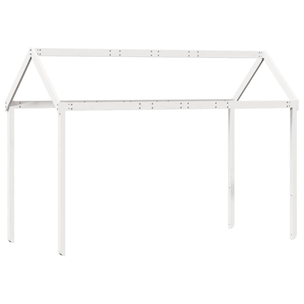 Visoki krevet s krovom bijeli 90 x 190 cm od masivne borovine