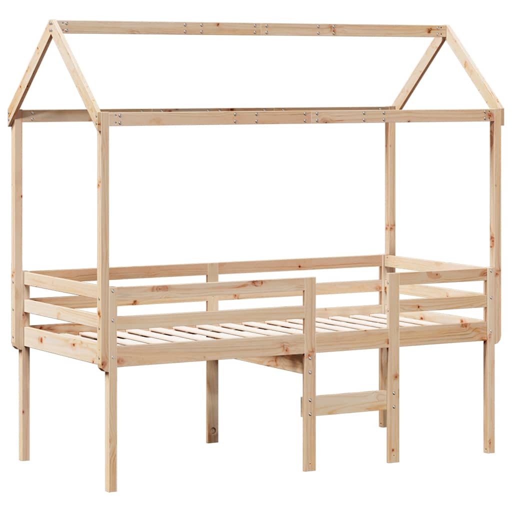 Visoki krevet s krovom 75 x 190 cm od masivne borovine