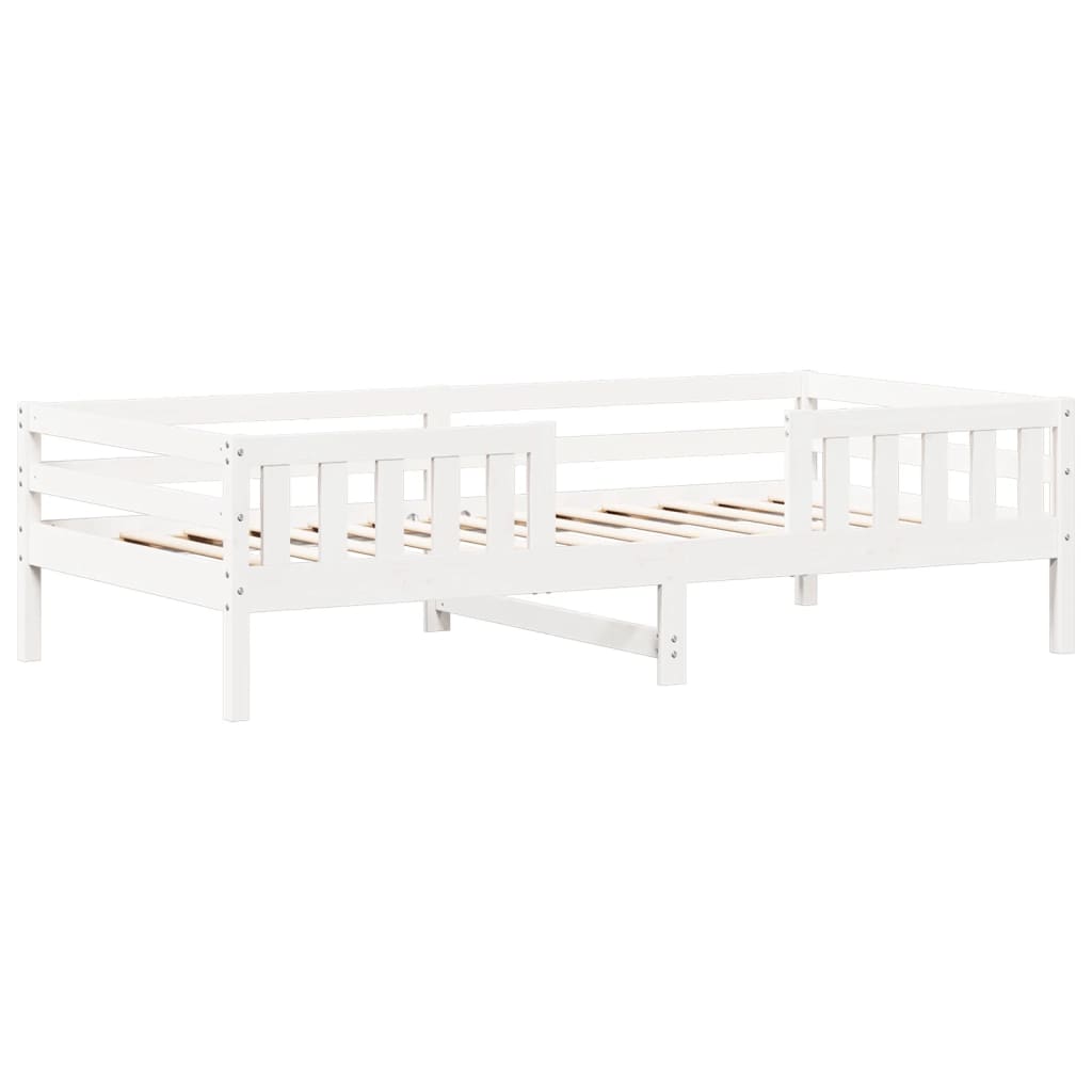Set kreveta i klupe s krovom bijeli 80 x 200 cm borovina
