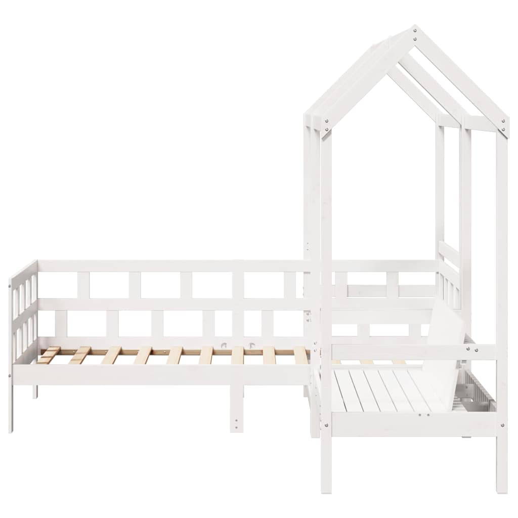 Set dnevnog kreveta s krovom 80x200 cm bijeli borovina