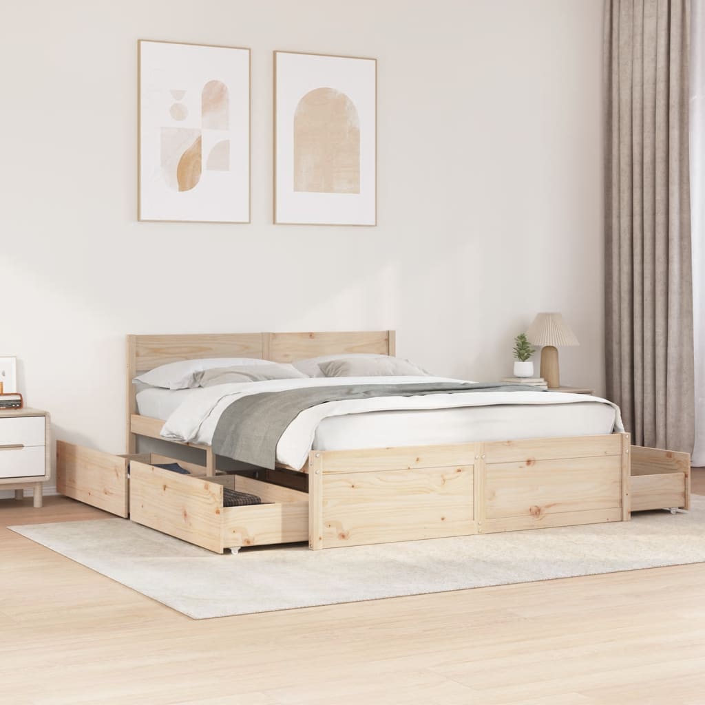 Okvir kreveta bez madraca 160 x 200 cm od masivne borovine