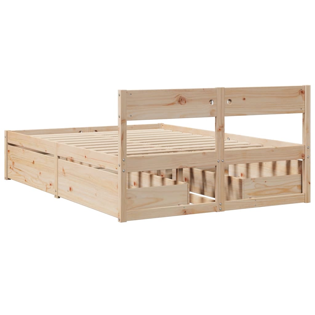 Okvir kreveta bez madraca 120 x 190 cm od masivne borovine