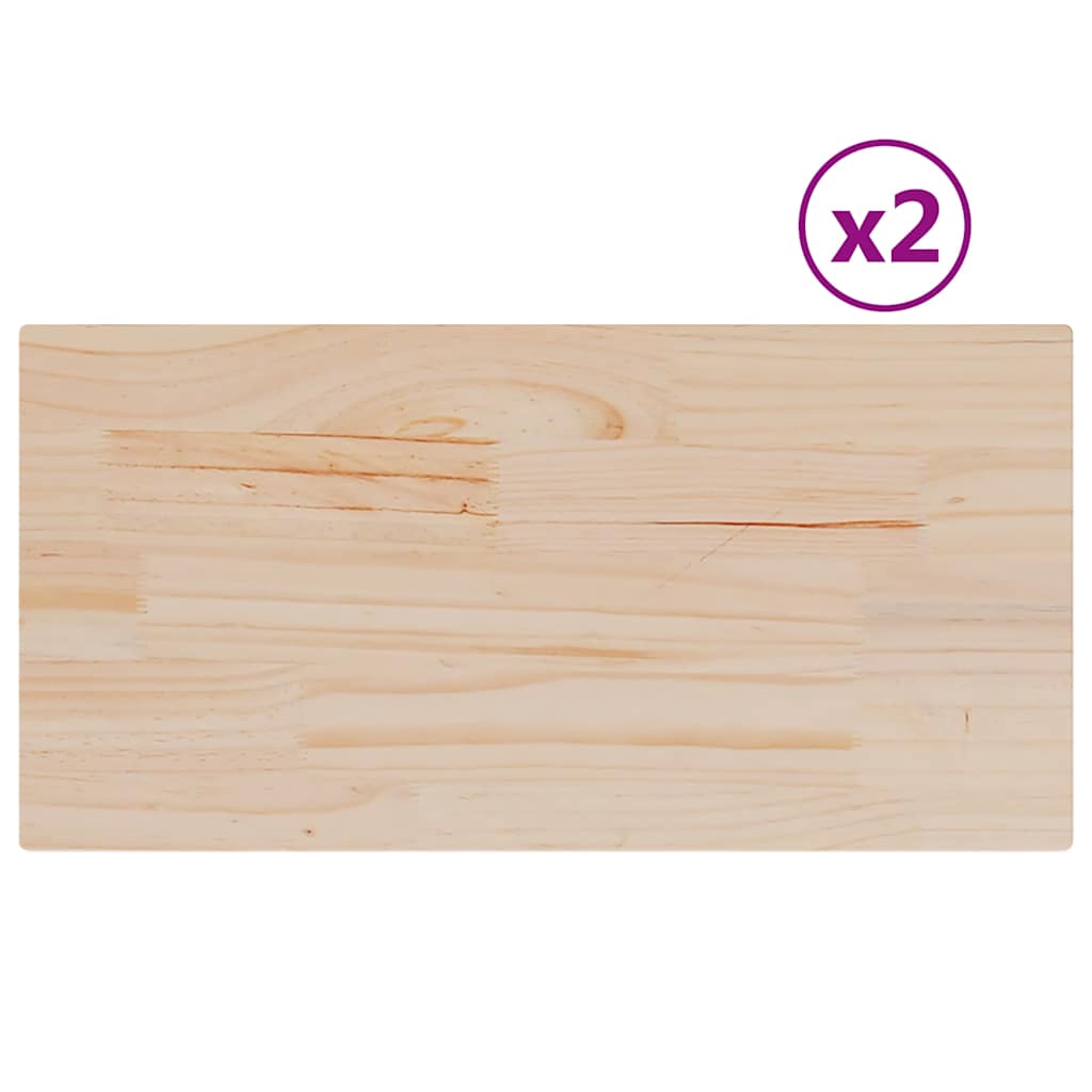 Stolne ploče 2 kom 60x30x1,7 cm od masivne borovine pravokutne